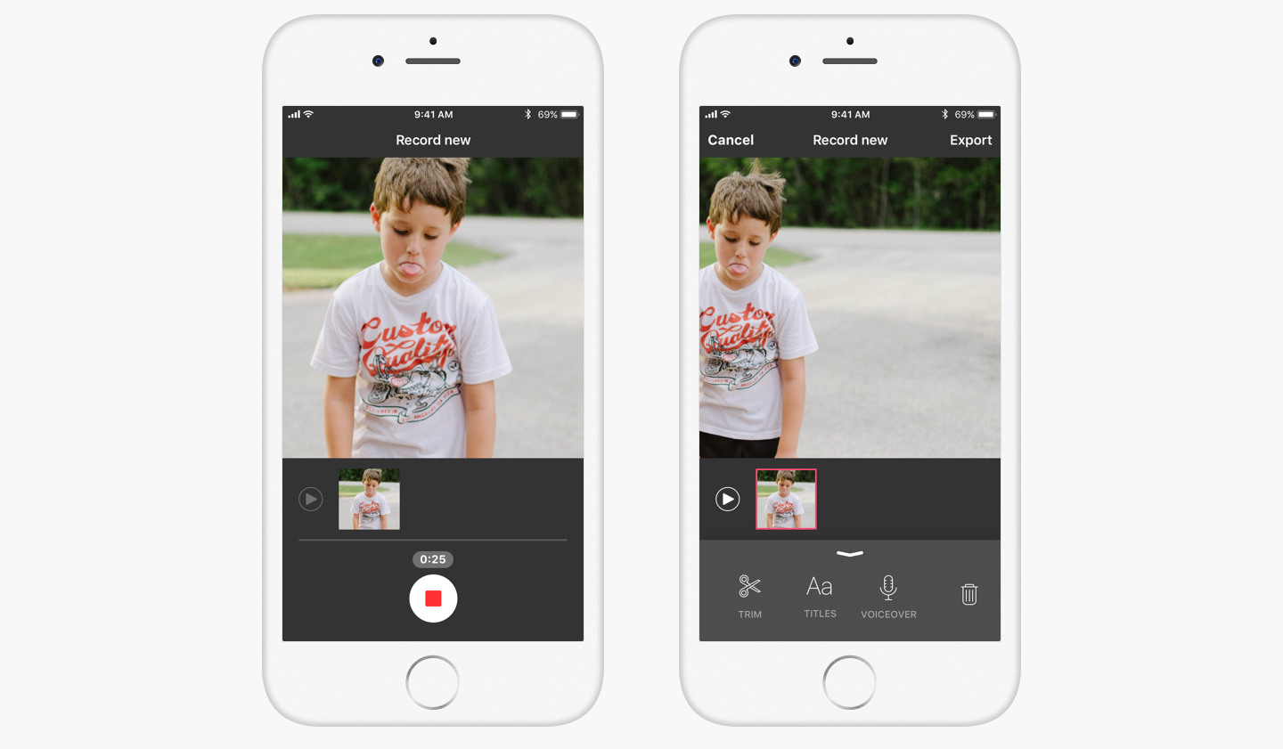 Video editing iOS app CX research, design and consulting for premium